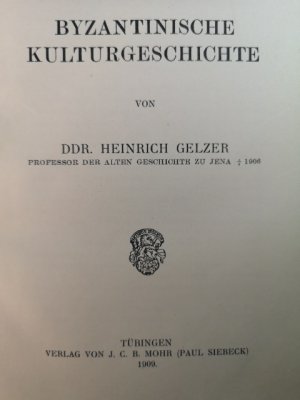 Byzantinische Kulturgeschichte.