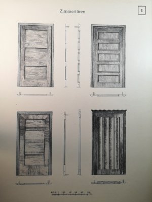 Das Innere des Hauses: Vorlagen für Zimmertüren, Glastüren, Nebentüren, Schiebetüren, Windfang- und Pendeltüren, Wandvertäfelungen, Heizkörperverkleidungen […]