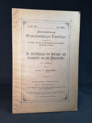 antiquarisches Buch – Anton Nestler – Die Verfälschungen der Nahrungs- und Genussmittel aus dem Pflanzenreiche.