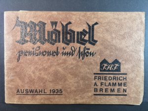 Möbel preiswert und schön: Friedrich A. Flamme. Auswahl 1935.