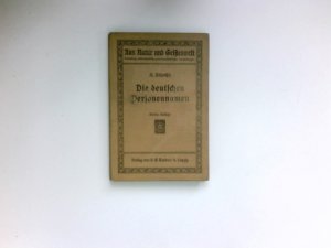 antiquarisches Buch – Alfred Bähnisch – Die deutschen Personennamen