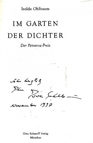 Im Garten der Dichter. Der Petrarca-Preis.