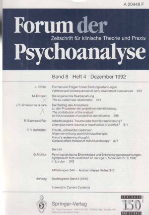 gebrauchtes Buch – Beese, Friedrich u – Forum der Psychoanalyse, Band 8, Heft 4 / 1992. Zeitschrift für klinische Theorie und Praxis.