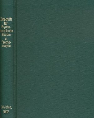 gebrauchtes Buch – Adam, R. u – Zeitschrift für Psychosomatische Medizin und Psychoanalyse. 38. Jahrgang. 1992.