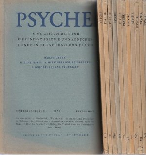 Psyche 5. Jahrgang 1951, 12 Hefte komplett, zus. Eine Zeitschrift für Tiefenpsychologie und Menschenkunde in Forschung und Praxis.