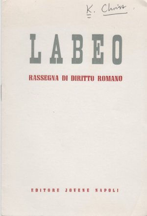 Letture. [Aus: Labeo, Rassegna di Diritto Romano].