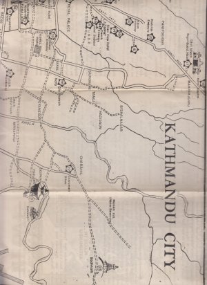 Kathmandu. Nepal. Karte von Kathmandu City. 1969.