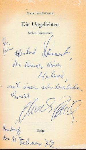 Die Ungeliebten. Sieben Emigranten. Opuscula aus Wissenschaft und Dichtung 39.