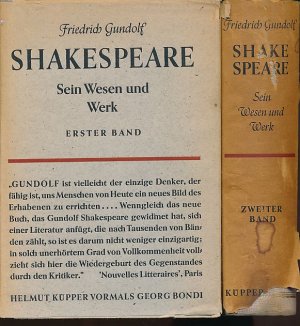 William] Shakespeare. Sein Wesen und Werk. 2 Bände.