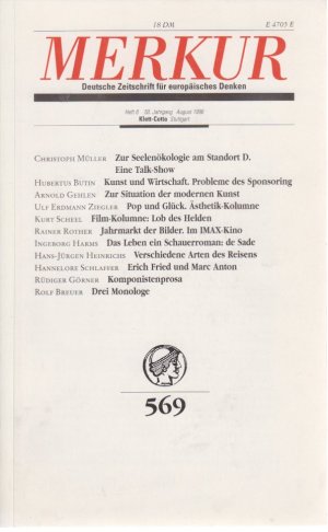 Merkur, Nr. 569, Heft 8, 50. Jg., August 1996.