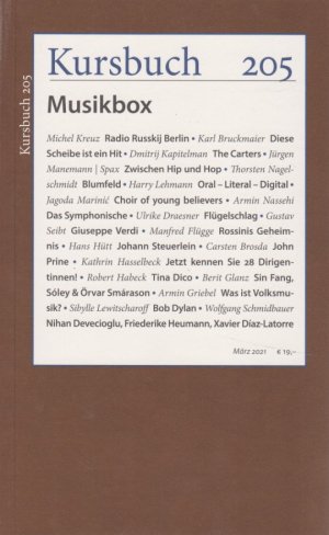 gebrauchtes Buch – Peter, Felixberger und Nassehi Armin – Kursbuch 205: Musikbox.