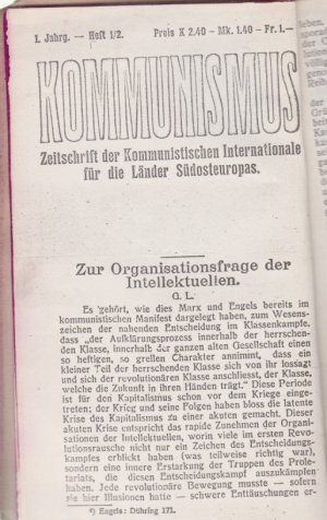 Kommunismus: Zeitschrift der Kommunistischen Internationale für die Länder Südosteuropas. 1. Jahrg. - Heft 1/2., Heft 25/26