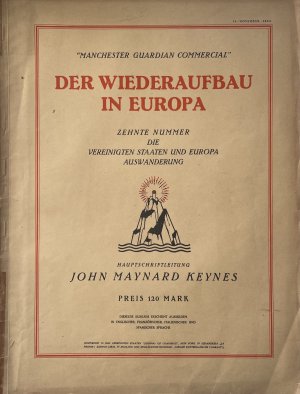 Der Wiederaufbau in Europa. Zehnte Nummer · Die Vereinigten Staaten und Europa · Auswanderung