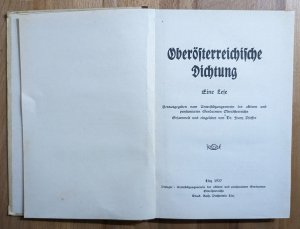 antiquarisches Buch – Pfeffer, Dr – Oberösterreichische Dichtung : Eine Lese.