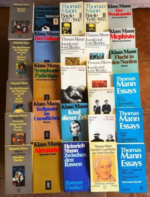 27 Bücher von Mann, Heinrich, Thomas und Klaus : Romane, Essays, Briefe, Novellen, Flöten und Dolche, Mephisto ... u.a., Sammlung, Paket.