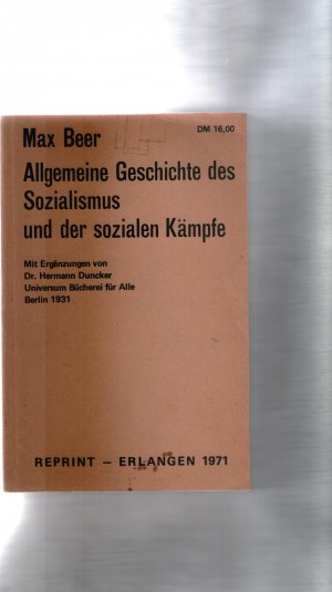 gebrauchtes Buch – unbekannt – Allgemeine Geschichte des Sozialismus und der sozialen Kämpfe (Repring von 1931)