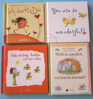 4 Büchlein: Ich sucht Du, You are so wonderful, Weißt du eigentlich wie lieb ich dich hab?, Geburtstag haben ist sooo schön