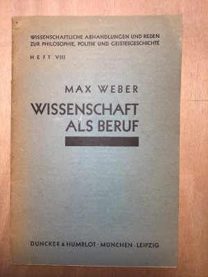 Wissenschaft als Beruf.