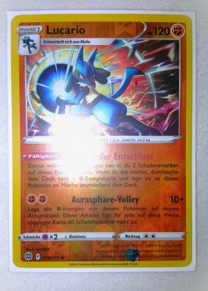 gebrauchtes Spiel – Pokemon TCG Strahlende Sterne Karte 079/172 Lucario