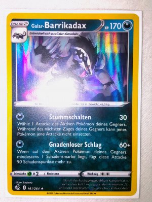 gebrauchtes Spiel – Pokemon TCG Fusionsangriff Karte 161/264 Galar-Barrikadax