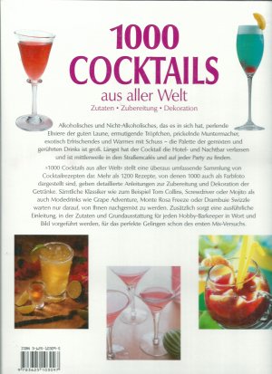 gebrauchtes Buch – Anja Breuer – 1000 Cocktails aus aller Welt   Zutaten - Zubereitung - Dekoration