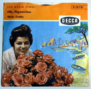 gebrauchter Tonträger – Lys Assia – Lys Assia – Oh, Signorina / Mein Teddy (1958) Vinyl-Single, 7", Schlager, gebr.