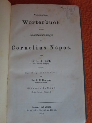 antiquarisches Buch – G. A. Koch – Vollständiges Wörterbuch zu den Lebensbeschreibungen des Cornelius Nepos