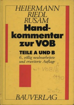 Handkommentar zur VOB Teile A und B