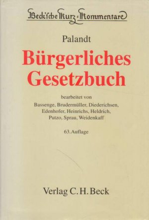 gebrauchtes Buch – Palandt Bürgerliches Gesetzbuch.