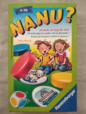 gebrauchtes Spiel – Heinz Meister – Nanu? Ich denk, da liegt die Kuh! (Mitbringspiel)[Würfelspiel]. Achtung: Nicht geeignet für Kinder unter 3 Jahren.