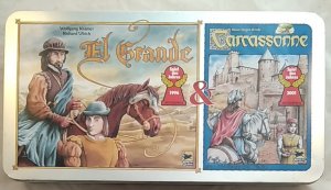 gebrauchtes Spiel – Spiele-Set: El Grande und Carcassonne [Taktikspiele]. Spiele des Jahres 1996 und 2001. Achtung: Nicht geeignet für Kinder unter 3 Jahren.