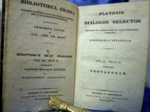 Platonis Dialogos Selectos, Vol II, Sect II. Continens Protagoram. Ed. Godofredus Stallbaum. =(Bibliotheca Graeca. Ed. Friderico Jacobs et Val. Chr. Fr […]