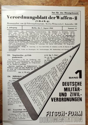 Verordnungsblatt der Waffen-SS Band 1 deutsche Militär- und Zivilverordnung