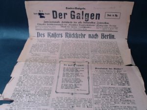 Der Galgen. Nr. 2. Des Kaisers Rückkehr nach Berlin. Internationale Zeitschrift für alle kulturellen Interessen.