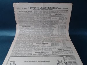 antiquarisches Buch – Braunschweiger "Neueste Nachrichten"  – 1. Beilage der "Braunschweiger Neueste Nachrichten". Unparteiisches Organ für Residenz und Herzogtum Braunschweig.