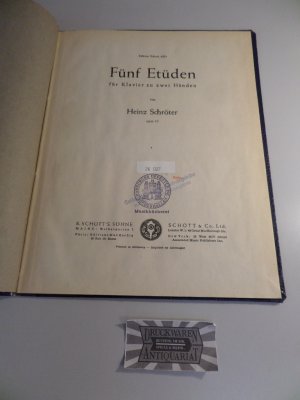 Fünf Etüden. Opus 10 Edition Schott 4291.