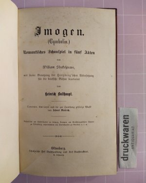 Imogen (Cymbelin). Romantisches Schauspiel in fünf Akten