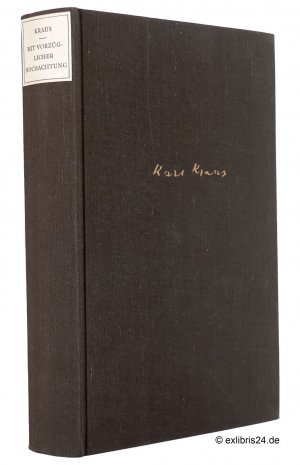 antiquarisches Buch – Kraus, Karl; Fischer – Mit vorzüglicher Hochachtung : Briefe des Verlags Der Fackel (Reihe: Werke von Karl Kraus, Band 10)