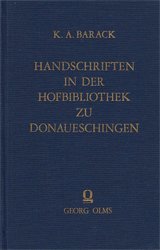 Die Handschriften der Fürstlich-Fürstenbergischen Hofbibliothek zu Donaueschingen