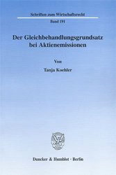 gebrauchtes Buch – Tanja Koehler – Der Gleichbehandlungsgrundsatz bei Aktienemissionen