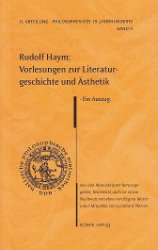 gebrauchtes Buch – Haym, Rudolf – Vorlesungen zur Literaturgeschichte und Ästhetik