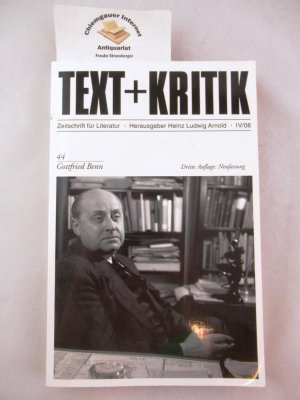 gebrauchtes Buch – Gottfried Benn – Gottfried Benn Text + Kritik ; Heft 44. gebrauchtes Buch – Gottfried Benn – Gottfried Benn Text + Kritik ; Heft 44.