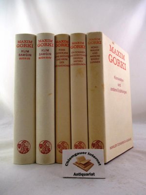 Werke in fünf (5) Bänden. Foma Gordejew. Eine Beichte. Das Werk der Artamonows; Klim Samgin Buch I/II und III/IV in 2 Bänden. - Konowalow und andere Erzählungen […]