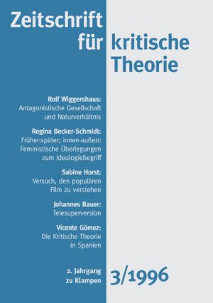 Zeitschrift für kritische Theorie / Zeitschrift für kritische Theorie, Heft 3: 2. Jahrgang (1996)