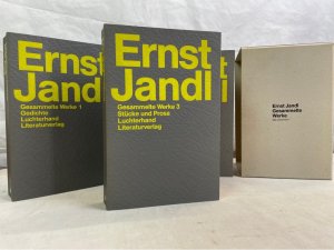 Gesammelte Werke. Ernst Jandl. Band 1 bis 3 KOMPLETT. I. u. II. Gedichte. - III. Stücke und Prosa. MIT WIDMUNG UND SIGNATUR.