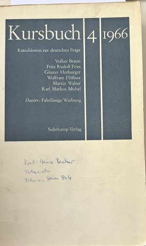 Kursbuch 4, Februar 1966. Katechismus zur deutschen Frage.