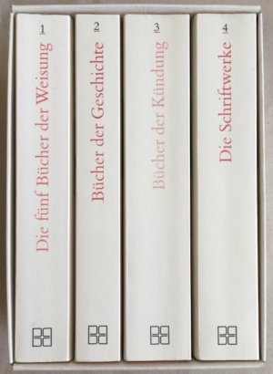 Die Schrift, aus dem Hebräischen verdeutscht, in 4 Bänden: 1. Die fünf Bücher der Weisung; 2. Bücher der Geschichte; 3. Bücher der Kündung; 4. Die Schriftwerke […]