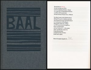 Baal. (In der Fassung von 1922)., Mit 22 Originalholzschnitten von Klaus Süß ausgestattet.