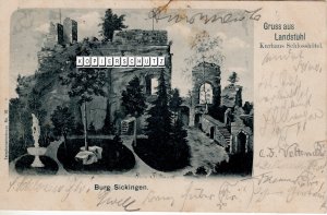 AK Landstuhl Burg Sickingen 17. Jul.1901 Bayern 5 Pfenning