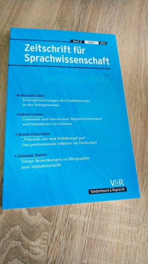 gebrauchtes Buch – G125 – Zeitschrift für Sprachwissenschaft; Band 21, Heft 1/2002